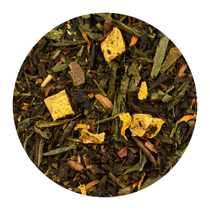 Close-Up of Vanilla Pumpkin Swirl Green Tea