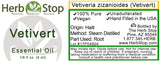 Vetivert Essential Oil Label