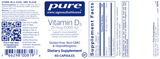 Vitamin d3 1000IU by Pure Encapsulations Label