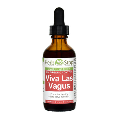 Herb Stop Viva Las Vagus liquid herbal extract bottle on a plain white background.