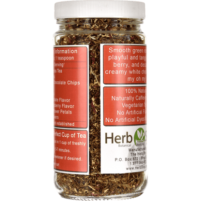 White Chocolate Raspberry Loose Leaf Rooibos Tea Jar - Back