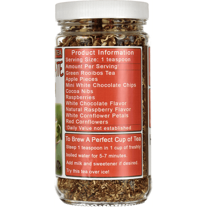 White Chocolate Raspberry Loose Leaf Rooibos Tea Jar - Right Side
