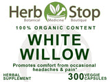 White Willow Bark Capsules Label - Front