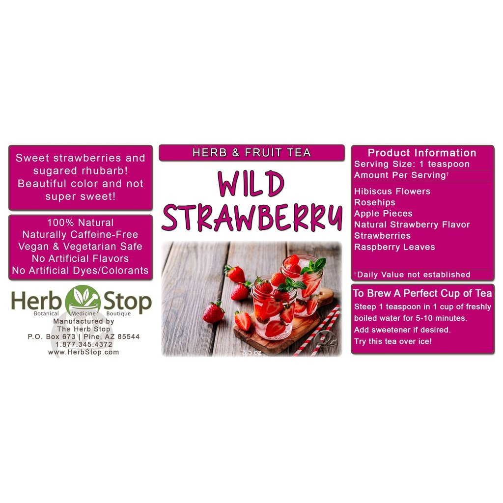 Wild Strawberry Loose Leaf Herb & Fruit Tea Label