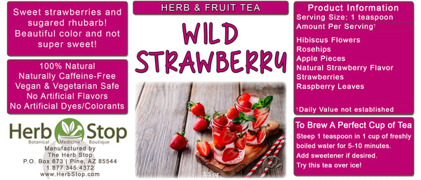 Wild Strawberry Loose Leaf Herb & Fruit Tea Label