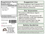 Wild Yam Root Capsules Label - Back