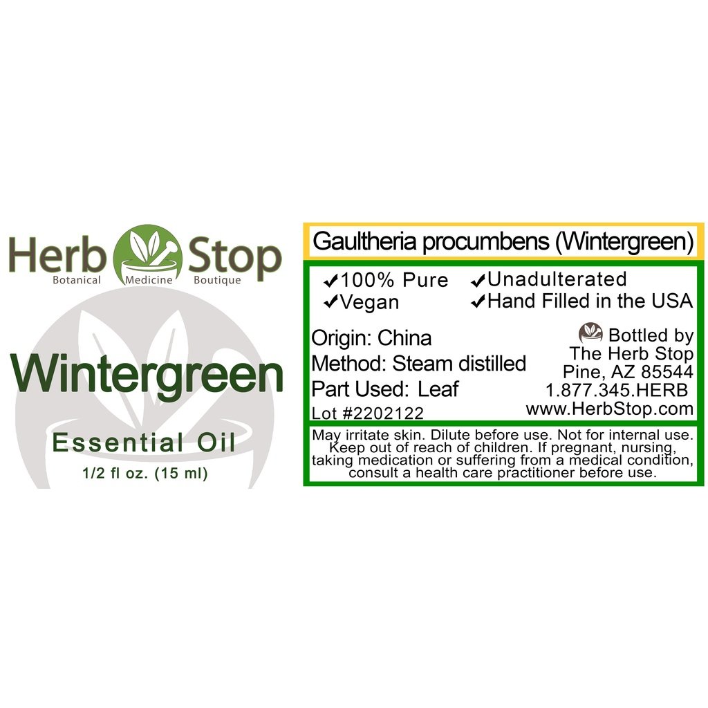 Wintergreen Essential Oil Label