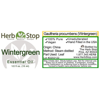 Wintergreen Essential Oil Label