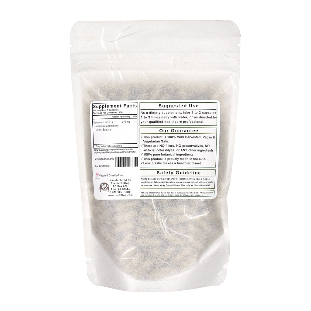 Wormwood Capsules Bag on a white background