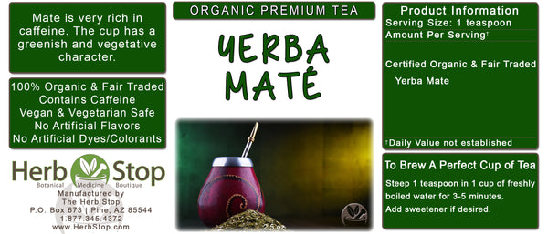 Organic Yerba Mate Loose Leaf Tea Label