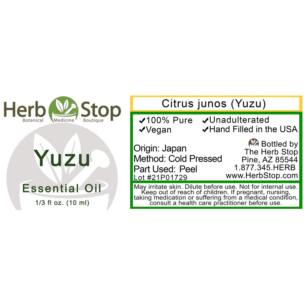Yuzu Essential Oil Label