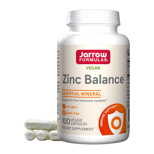 Jarrow Formulas Zinc Balance supplement bottle on a white background