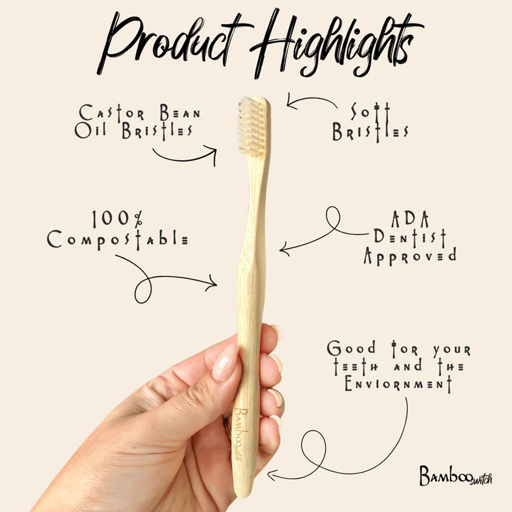 Bamboo Toothbrush with Castor Bean Oil Bristles