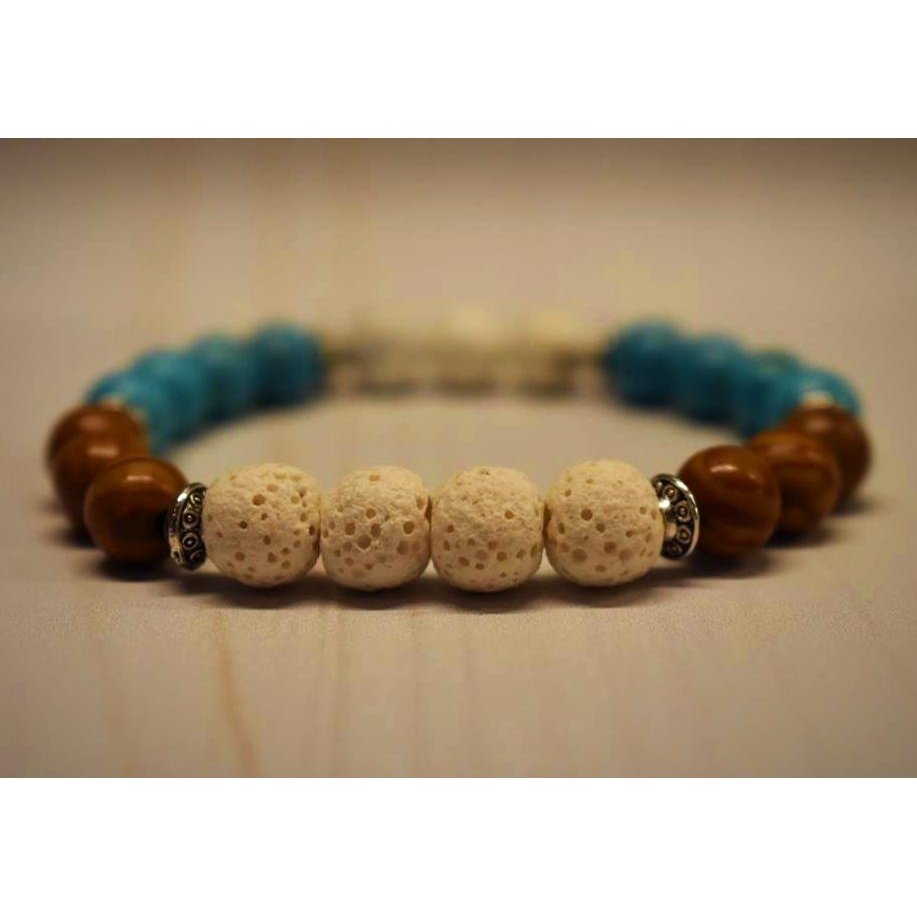 Aromatherapy Bracelet with Turquoise & Wood