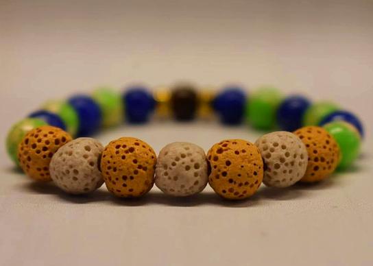 Aromatherapy Bracelet with Emperor, lapis and tiger eye