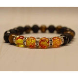 Aromatherapy Bracelet with Amber Resin and Tiger Eye
