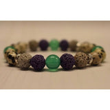 Aromatherapy Bracelet with Dalmatian Jasper and Green Agate