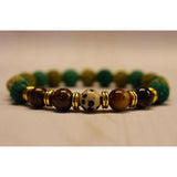 Aromatherapy Bracelet with Tiger Eye and Dalmatian Jasper