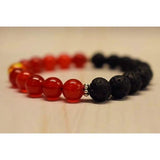 Aromatherapy Bracelet with Red Agate and Amber Resin