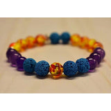 Aromatherapy Bracelet with Amber Resin and Amethyst