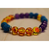 Aromatherapy Bracelet with Amber Resin and Amethyst