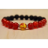 Aromatherapy Bracelet with Red Agate and Amber Resin