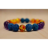 Aromatherapy Bracelet with Amber Resin and Amethyst