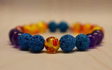 Aromatherapy Bracelet with Amber Resin and Amethyst