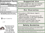 Activated Charcoal from Coconut Shells Capsules Supplement Facts Label