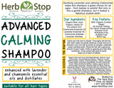 Advanced Calming Shampoo Label