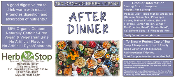 Organic After Dinner Loose Leaf Tea Label