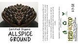 Organic Allspice Ground Label