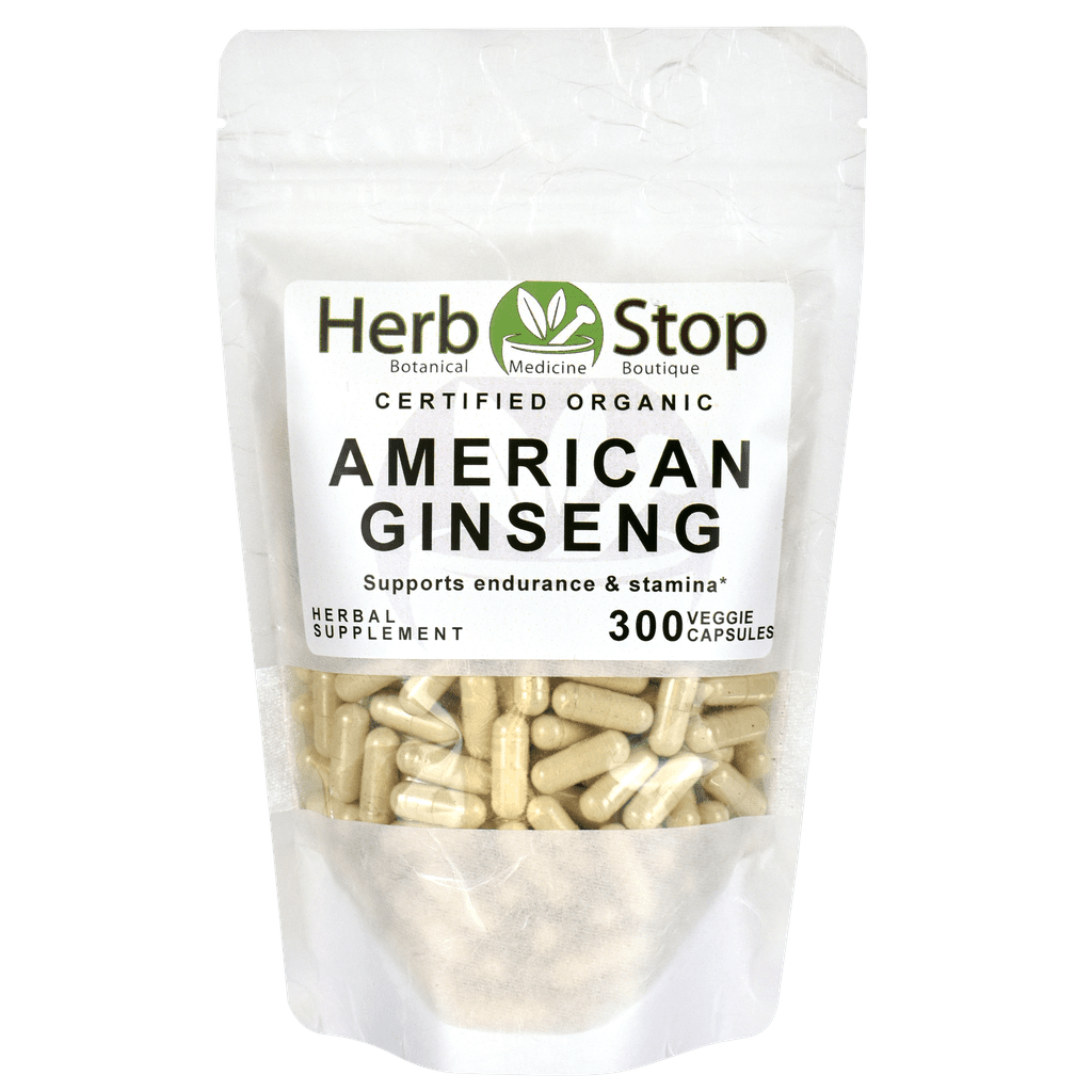 Organic American Ginseng Capsules Bulk Bag