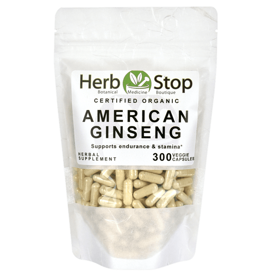 Organic American Ginseng Capsules Bulk Bag