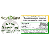 Anti-Smoking Essential Oil Blend Label