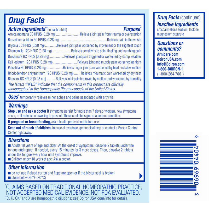 Arnicare Arthritis DF Label