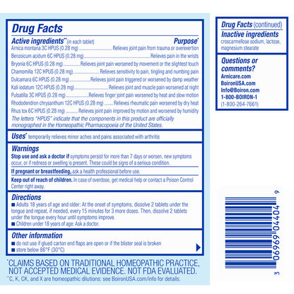 Arnicare Arthritis DF Label