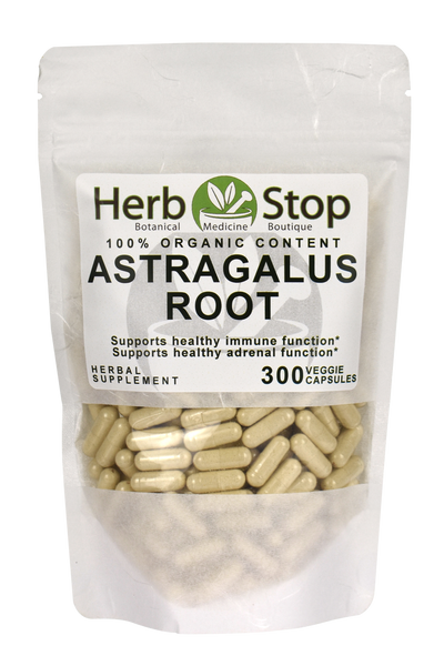Organic Astragalus Root Capsules Bulk Bag 