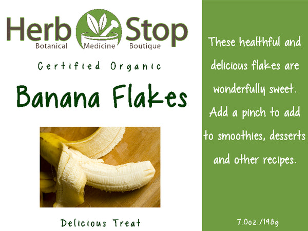 Organic Banana Flakes Label