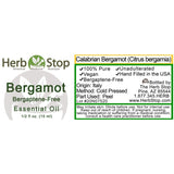 Bergamot Essential Oil Label