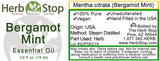 Bergamot Mint Essential Oil Label