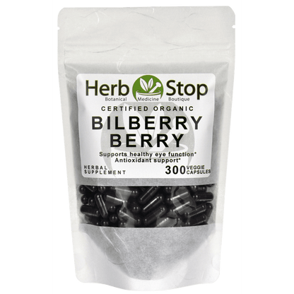 Organic Bilberry Berry Capsules Bulk Bag