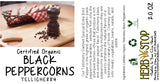 Black Peppercorns Label