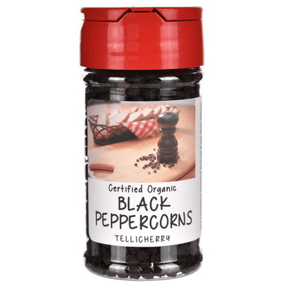 Organic Black Peppercorns Spice Jar