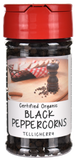 Organic Black Peppercorns Spice Jar
