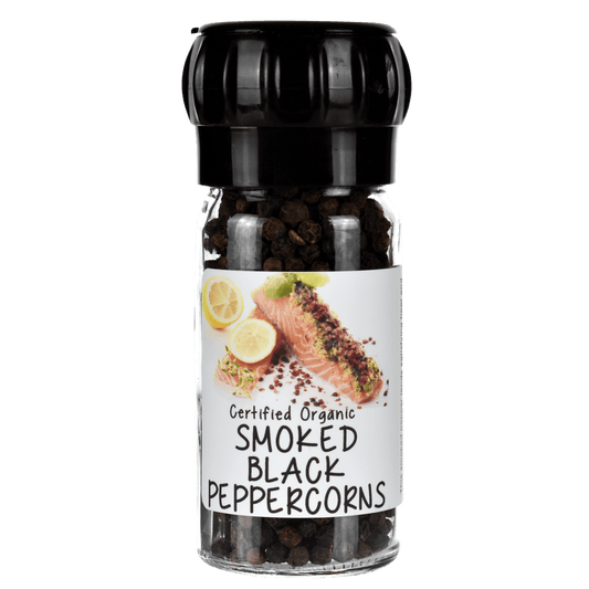 Organic Smoked Black Peppercorns Whole Ginder Jar