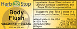 Body Flush Vibrational Essence Label