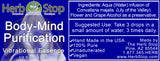 Body Mind Purification Vibrational Essence Label