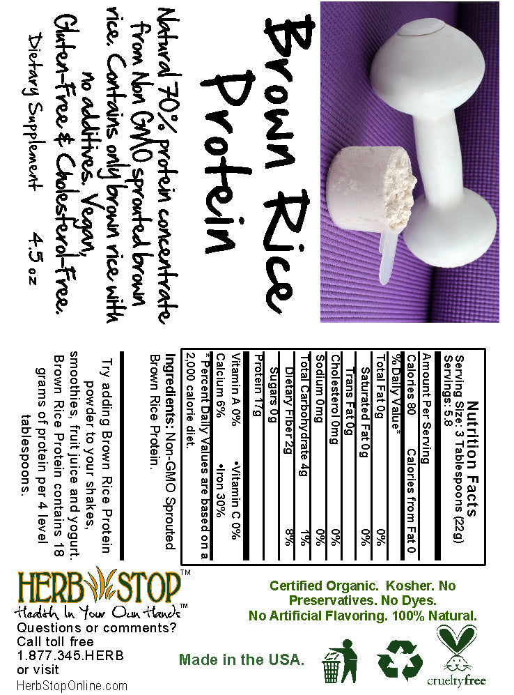 Brown Rice Protein Power Shake Label