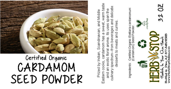 Organic Cardamom Seed Powder Label